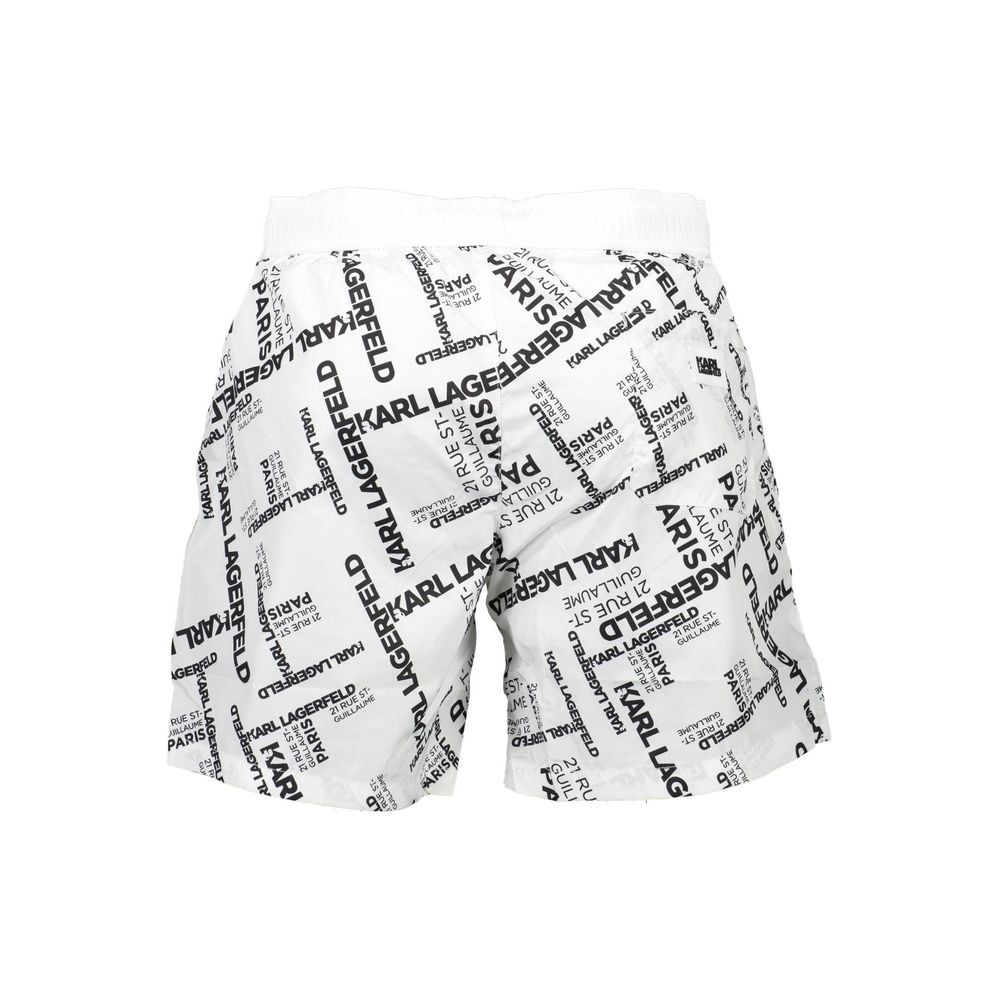 Karl Lagerfeld White Polyester Men's Swim Boxer - Luxe Nova