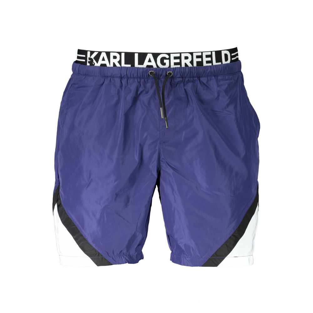 Karl Lagerfeld Blue Polyester Bermuda Shorts - Luxe Nova
