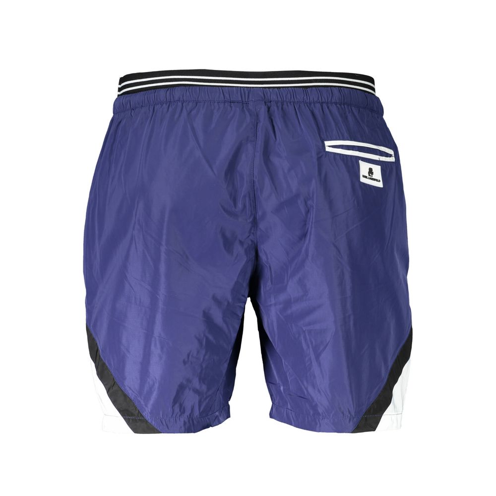 Karl Lagerfeld Blue Polyester Bermuda Shorts - Luxe Nova
