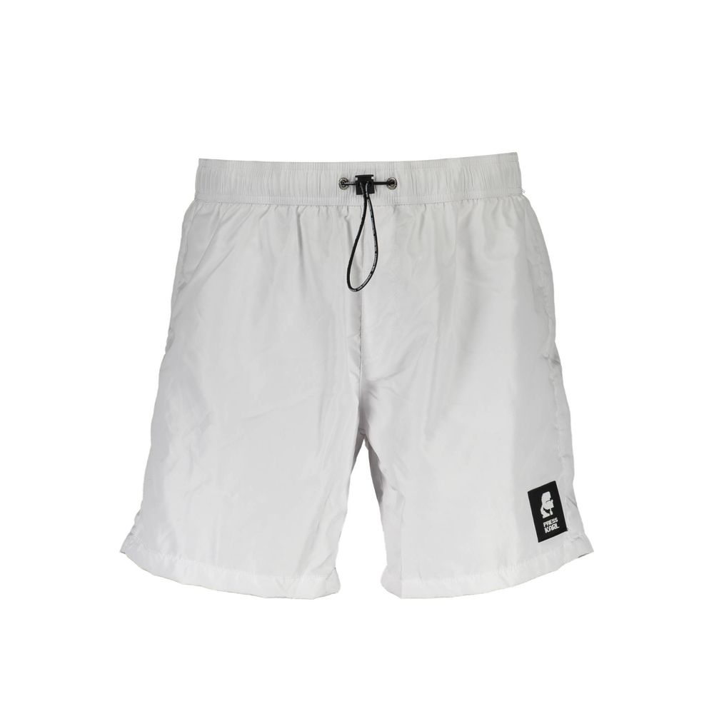 Karl Lagerfeld White Polyester Men's Swim Boxer - Luxe Nova