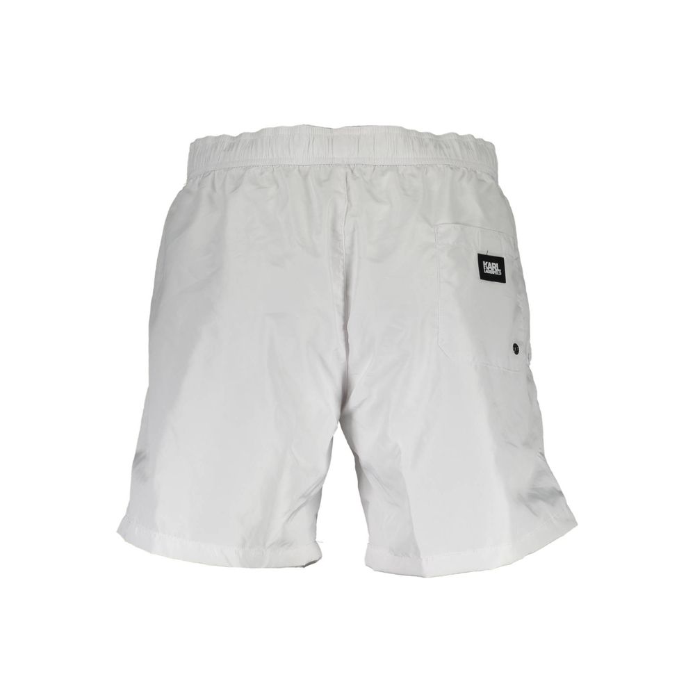 Karl Lagerfeld White Polyester Men's Swim Boxer - Luxe Nova
