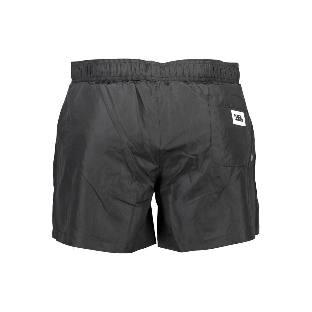 Karl Lagerfeld Black Polyester Men's Swim Trunk - Luxe Nova