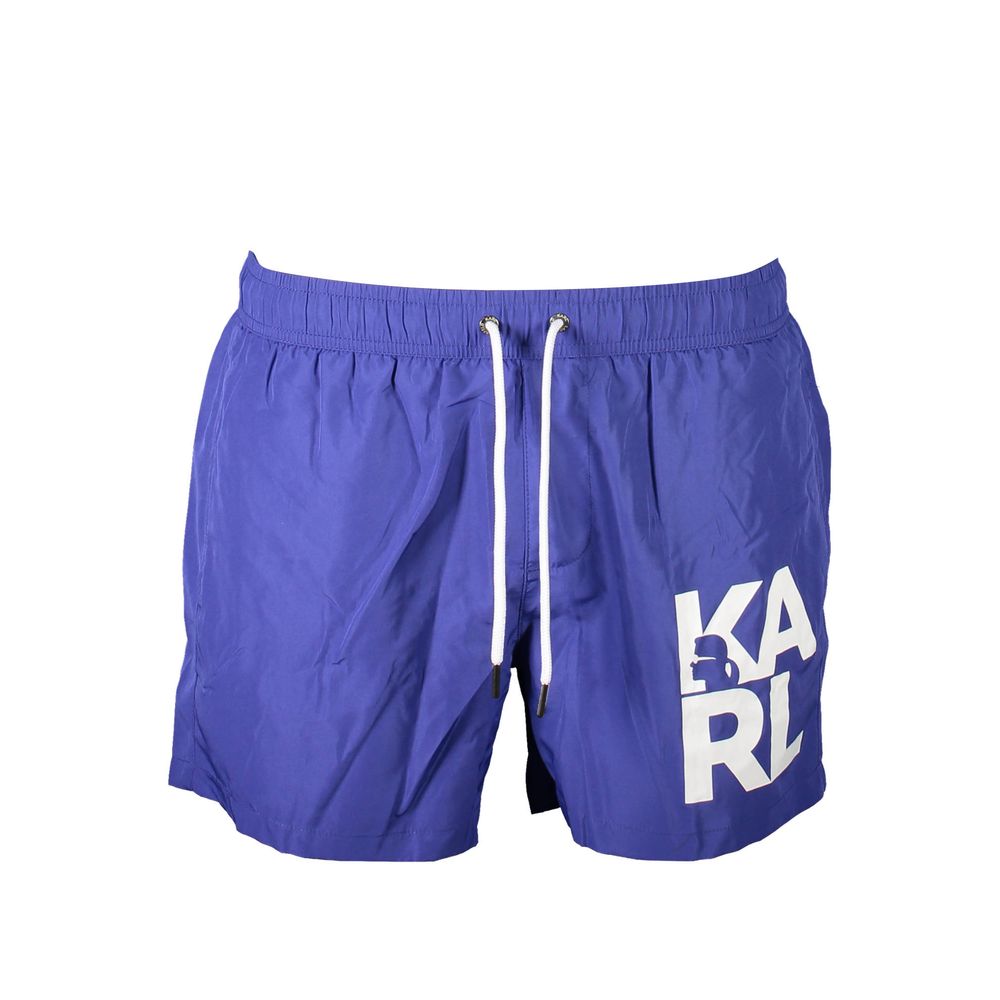 Karl Lagerfeld Blu Polyester Mens Swim Trunks - Luxe Nova