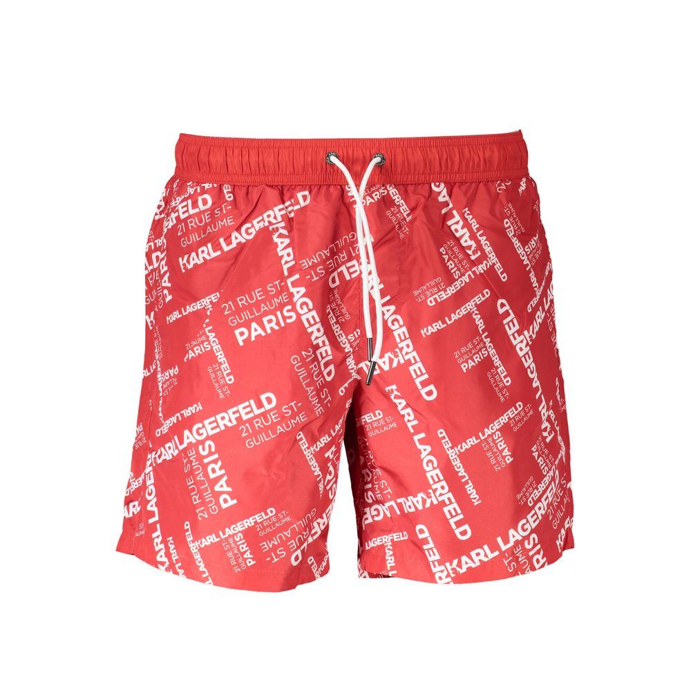 Karl Lagerfeld Rosso Polyester Men's Swim Boxer - Luxe Nova