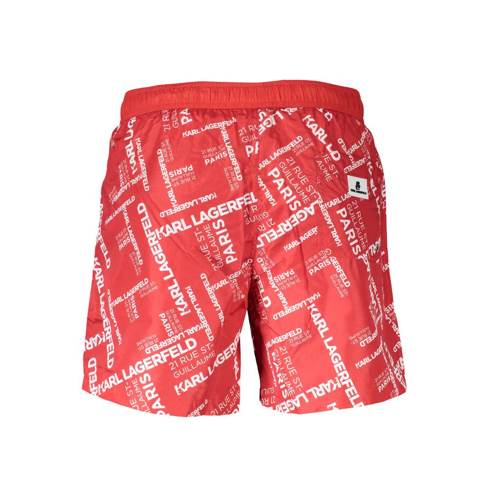 Karl Lagerfeld Rosso Polyester Men's Swim Boxer - Luxe Nova