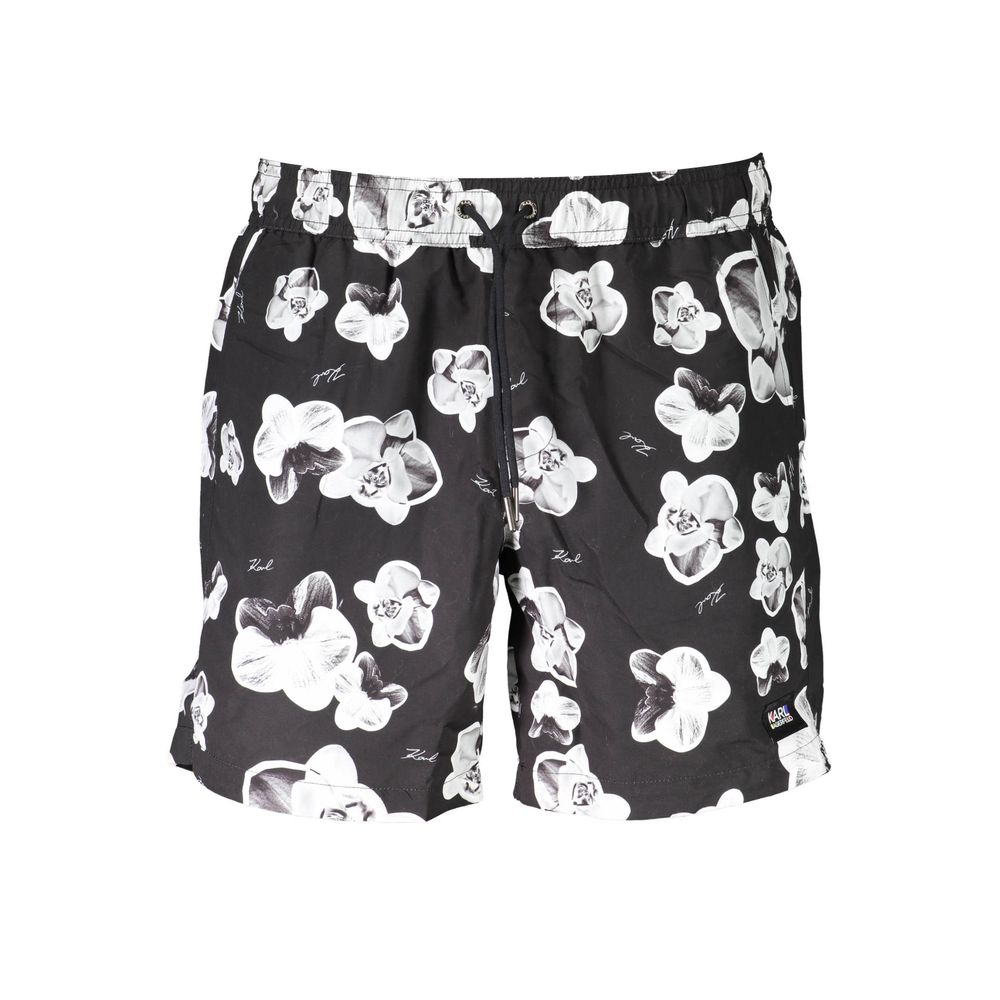 Karl Lagerfeld Nero Polyester Men's Swim Boxer - Luxe Nova