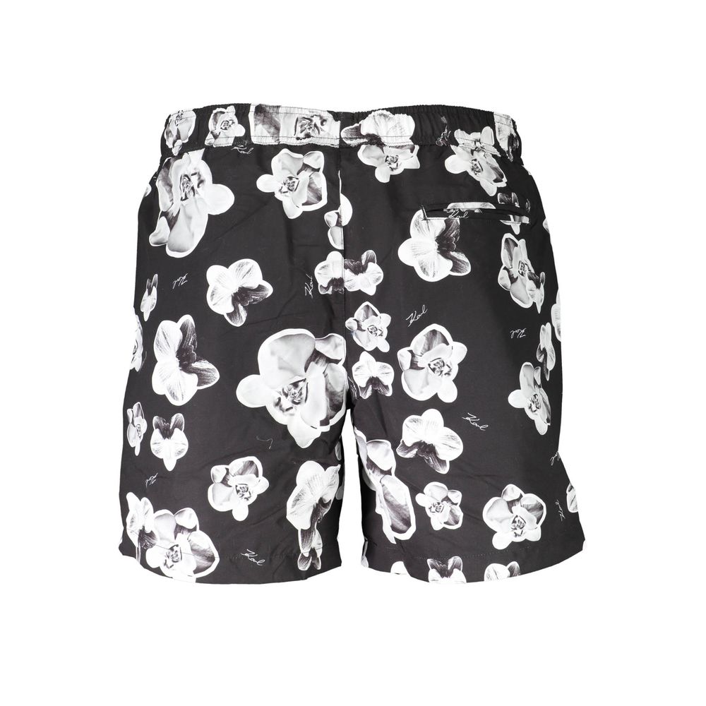 Karl Lagerfeld Nero Polyester Men's Swim Boxer - Luxe Nova