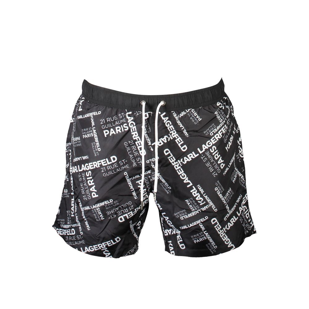 Karl Lagerfeld Black Polyester Men's Swim Boxer - Luxe Nova
