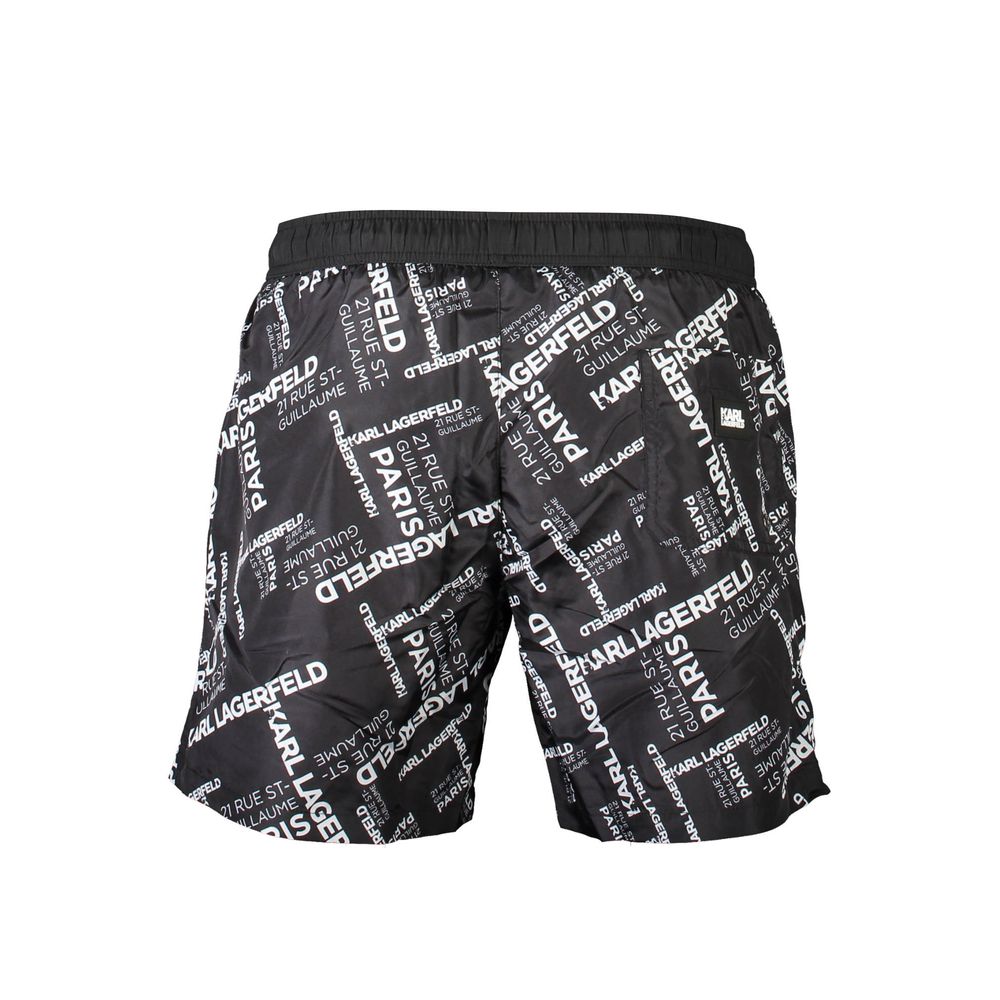 Karl Lagerfeld Black Polyester Men's Swim Boxer - Luxe Nova