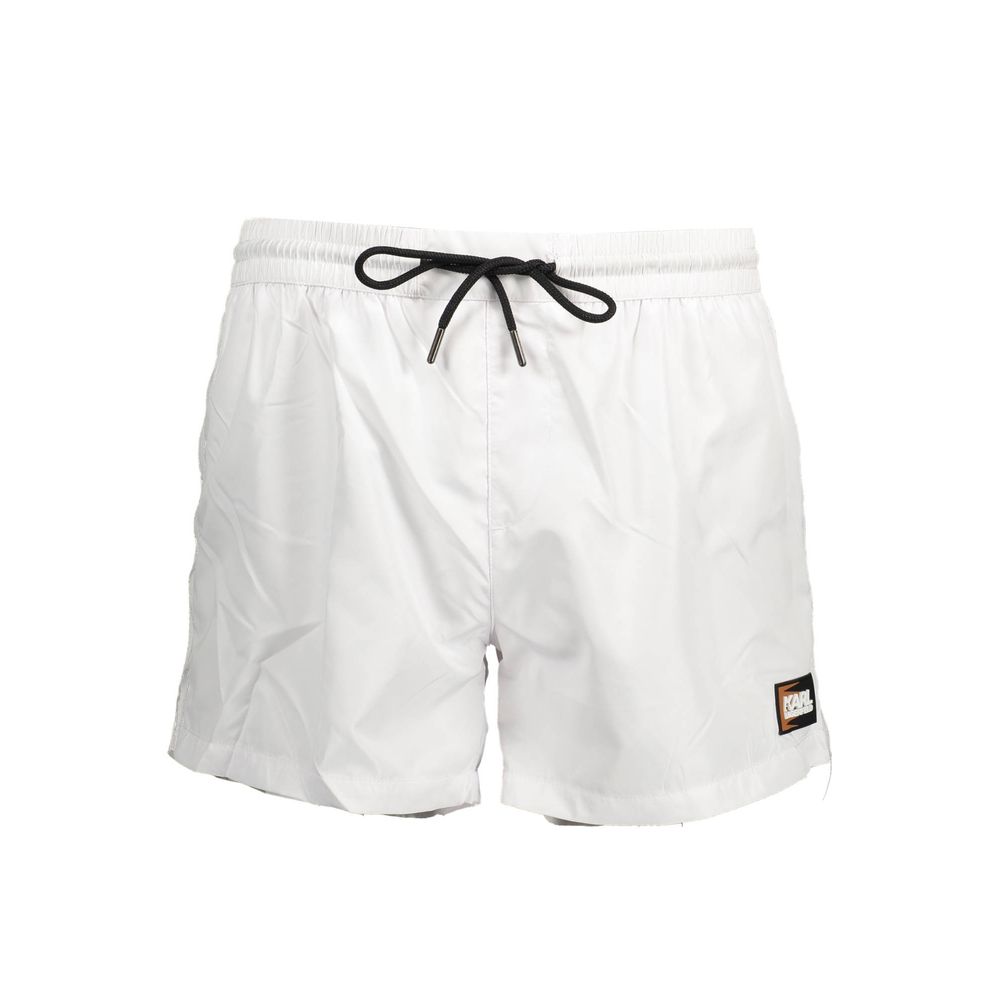 Karl Lagerfeld Bianco Polyester Men's Swim Boxer