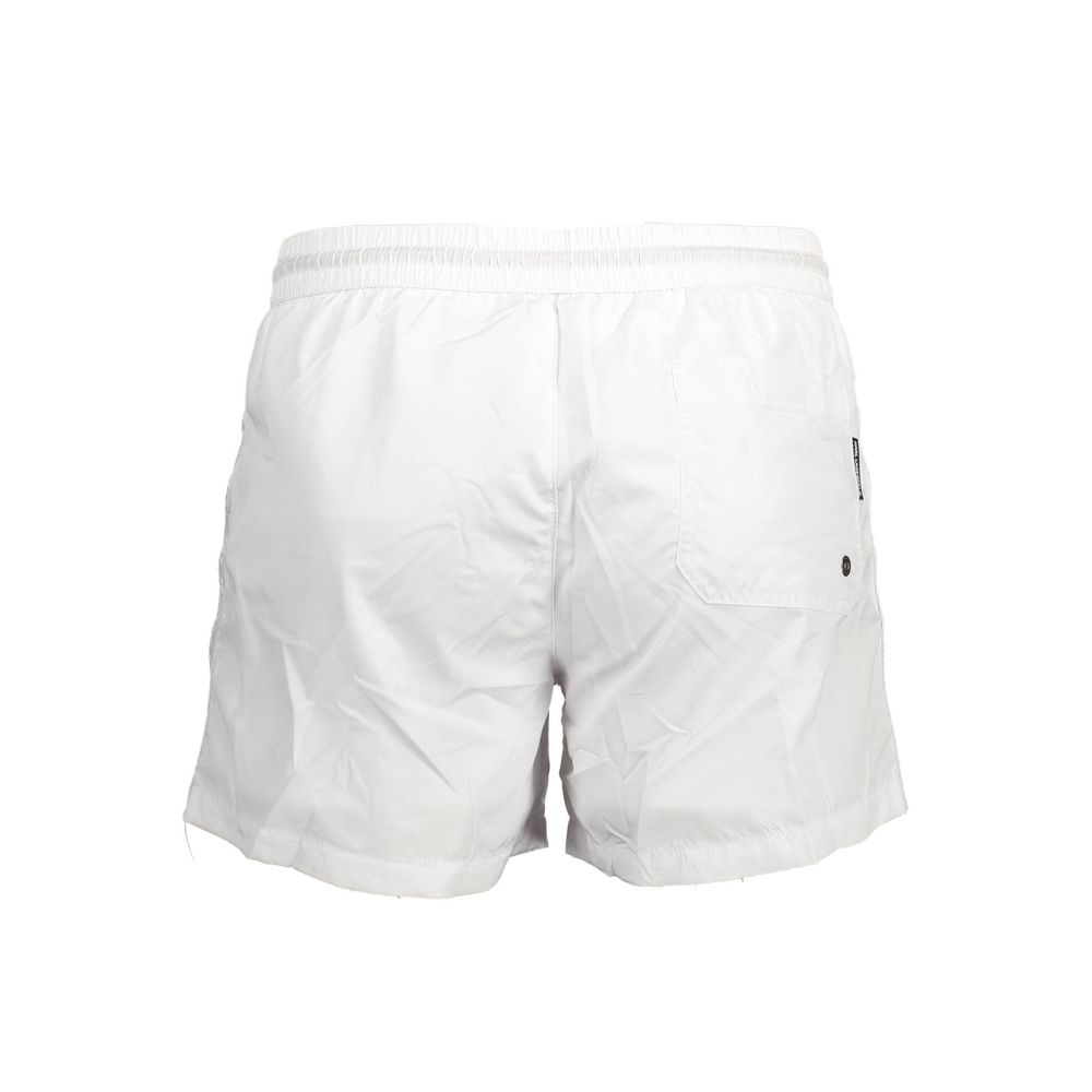 Karl Lagerfeld Bianco Polyester Men's Swim Boxer