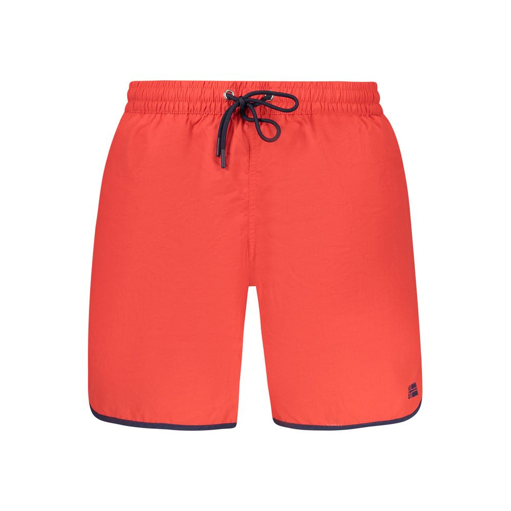 Norway 1963 Rosso Poliammide Men's Swim Boxer - Luxe Nova