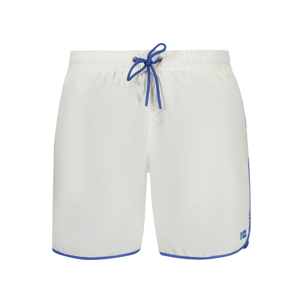 Norway 1963 Bianco Poliammide Men's Swim Boxer - Luxe Nova