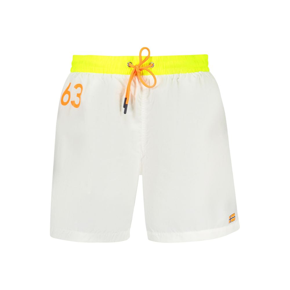 Norway 1963 Bianco Poliammide Mens Swim Boxer - Luxe Nova