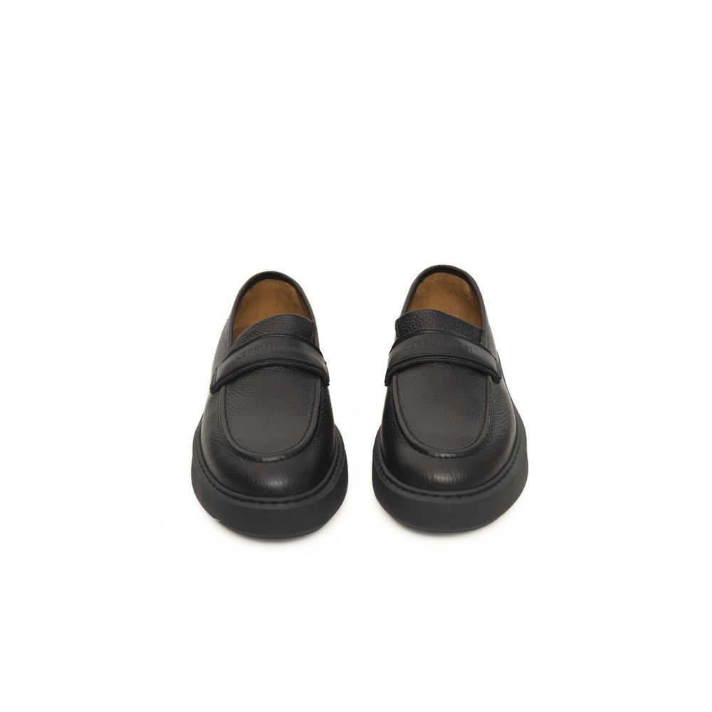 Cerruti 1881 Black Leather Men Loafer