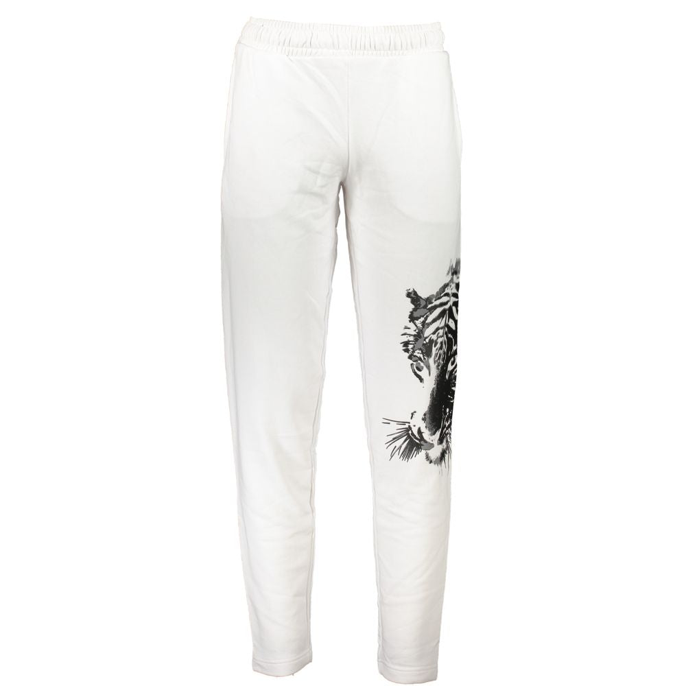 Cavalli Class Bianco Cotton Men's Track Pant - Luxe Nova