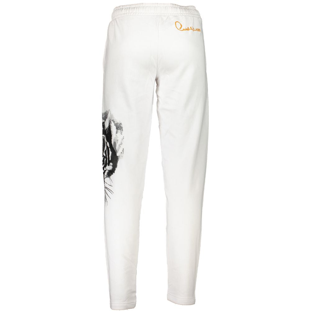 Cavalli Class Bianco Cotton Men's Track Pant - Luxe Nova