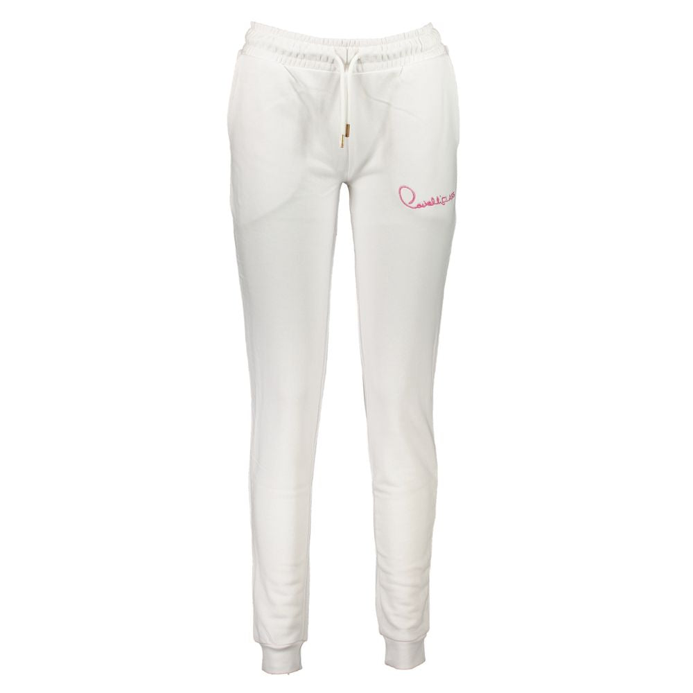 Cavalli Class White Cotton Women's Sweatpant - Luxe Nova