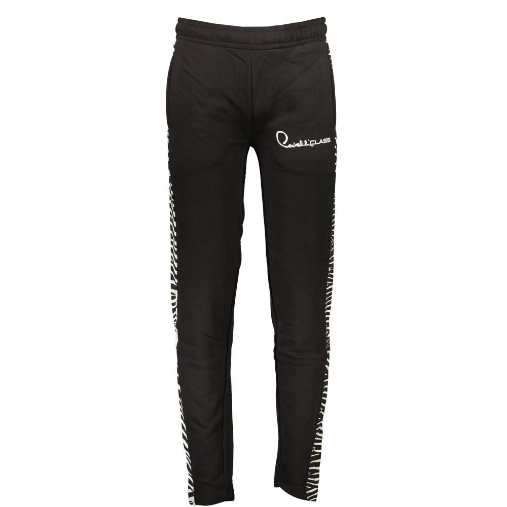 Cavalli Class Black Cotton Men's Sweatpants - Luxe Nova