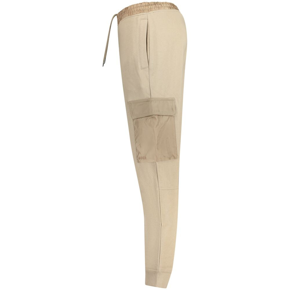 Hugo Boss Beige Cotton Men's Jogger Trouser