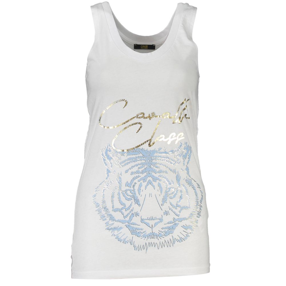 Cavalli Class White Cotton Women Tank Top - Luxe Nova
