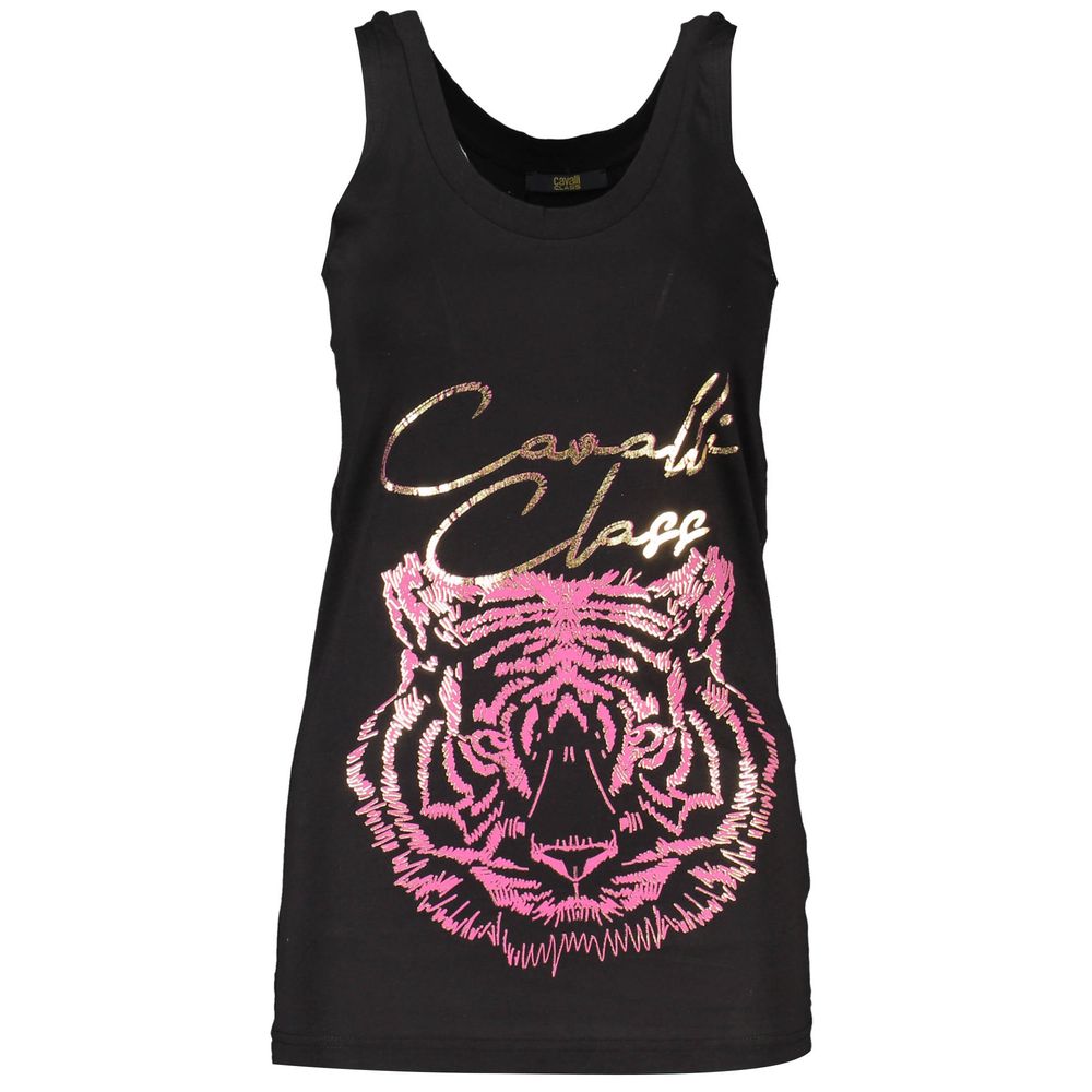 Cavalli Class Black Cotton Women's Tank Top - Luxe Nova