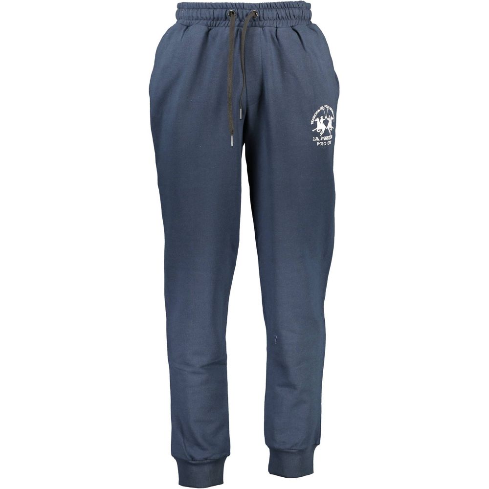 La Martina Blue Cotton Men Sweatpants - Luxe Nova