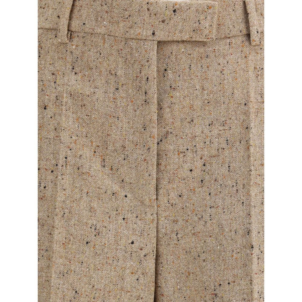 Valentino Beige Fleece Wool Casual Pants