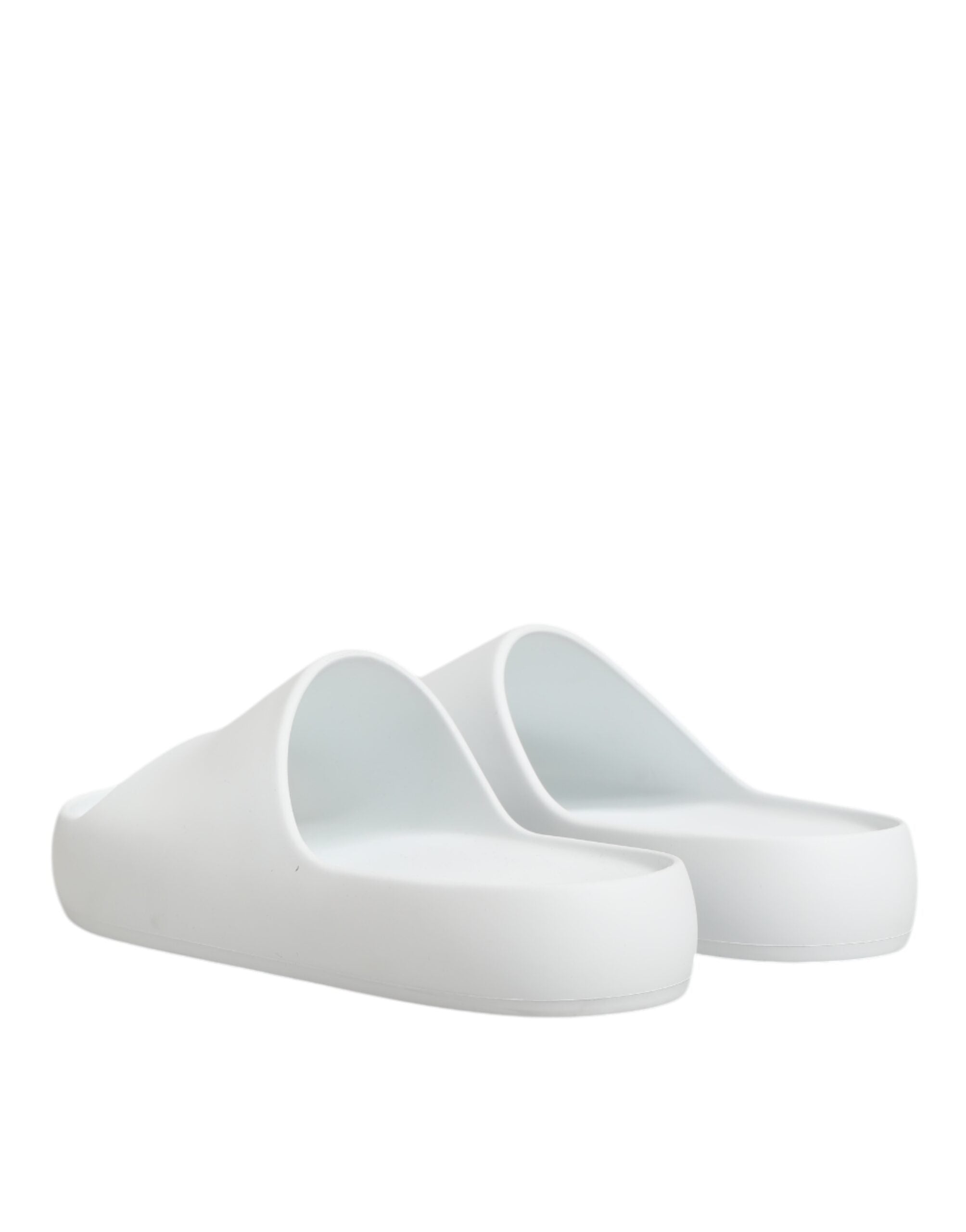 Dolce & Gabbana White Logo Slides Sandals Men Beachwear Shoes - Luxe Nova