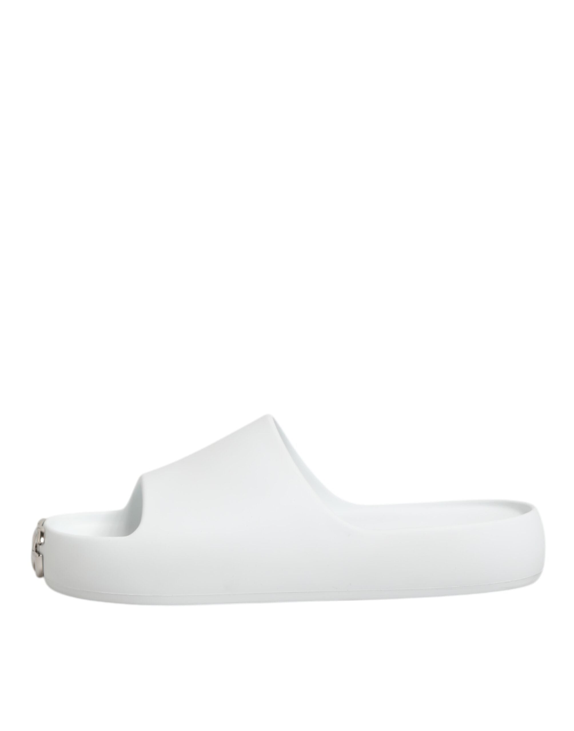 Dolce & Gabbana White Logo Slides Sandals Men Beachwear Shoes - Luxe Nova