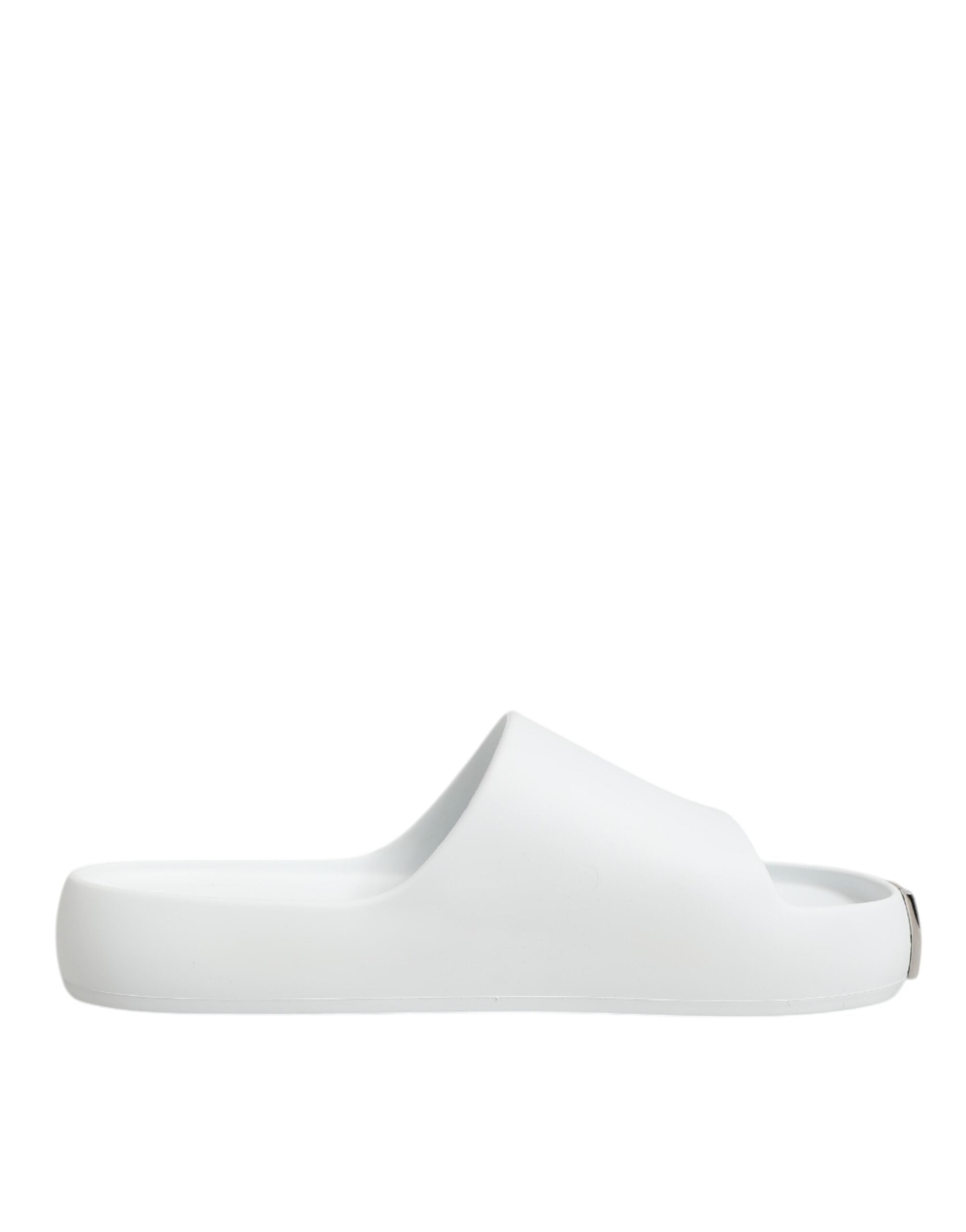 Dolce & Gabbana White Logo Slides Sandals Men Beachwear Shoes - Luxe Nova