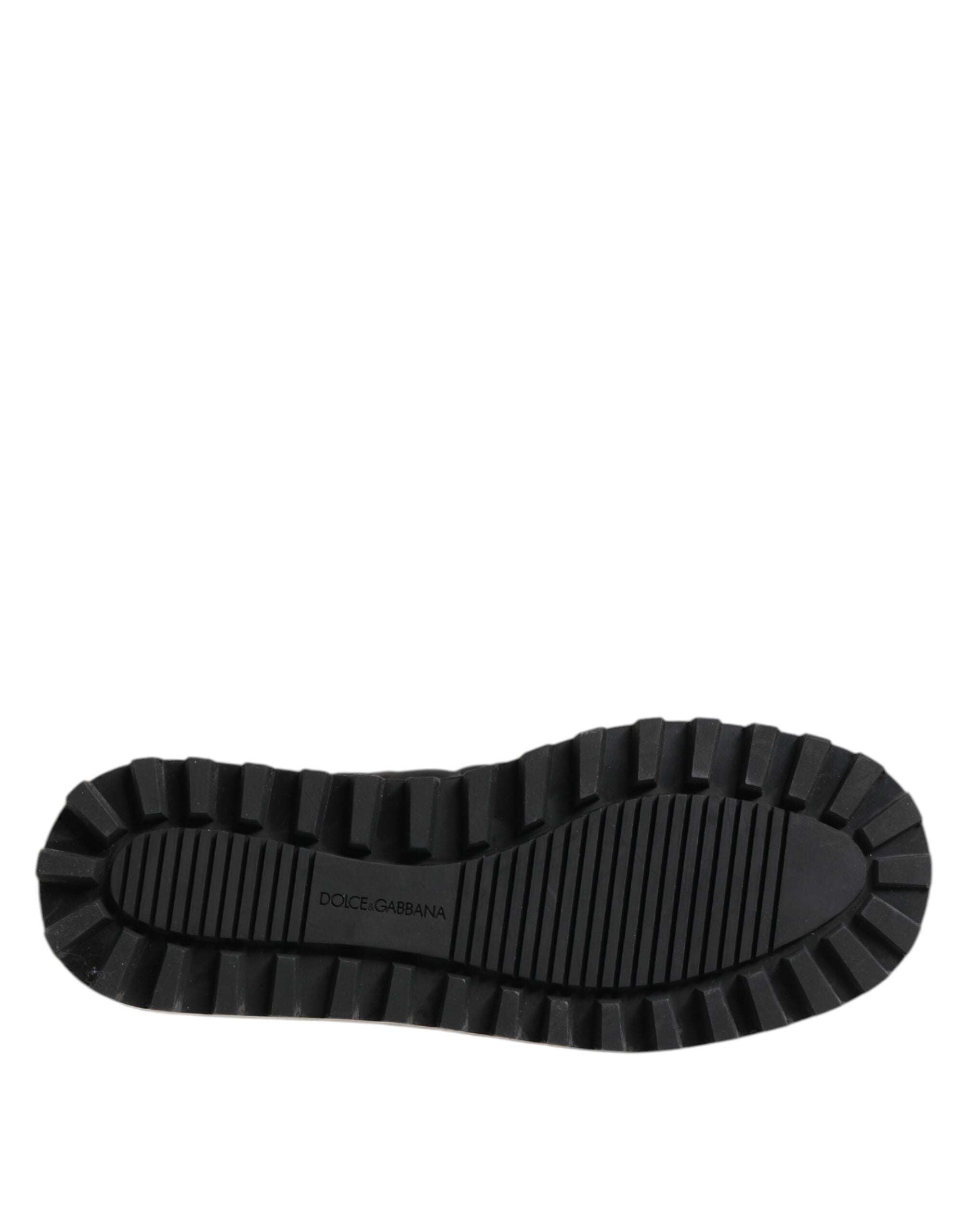 Dolce & Gabbana Black Nylon Low Top Slip On Sneaker Shoes