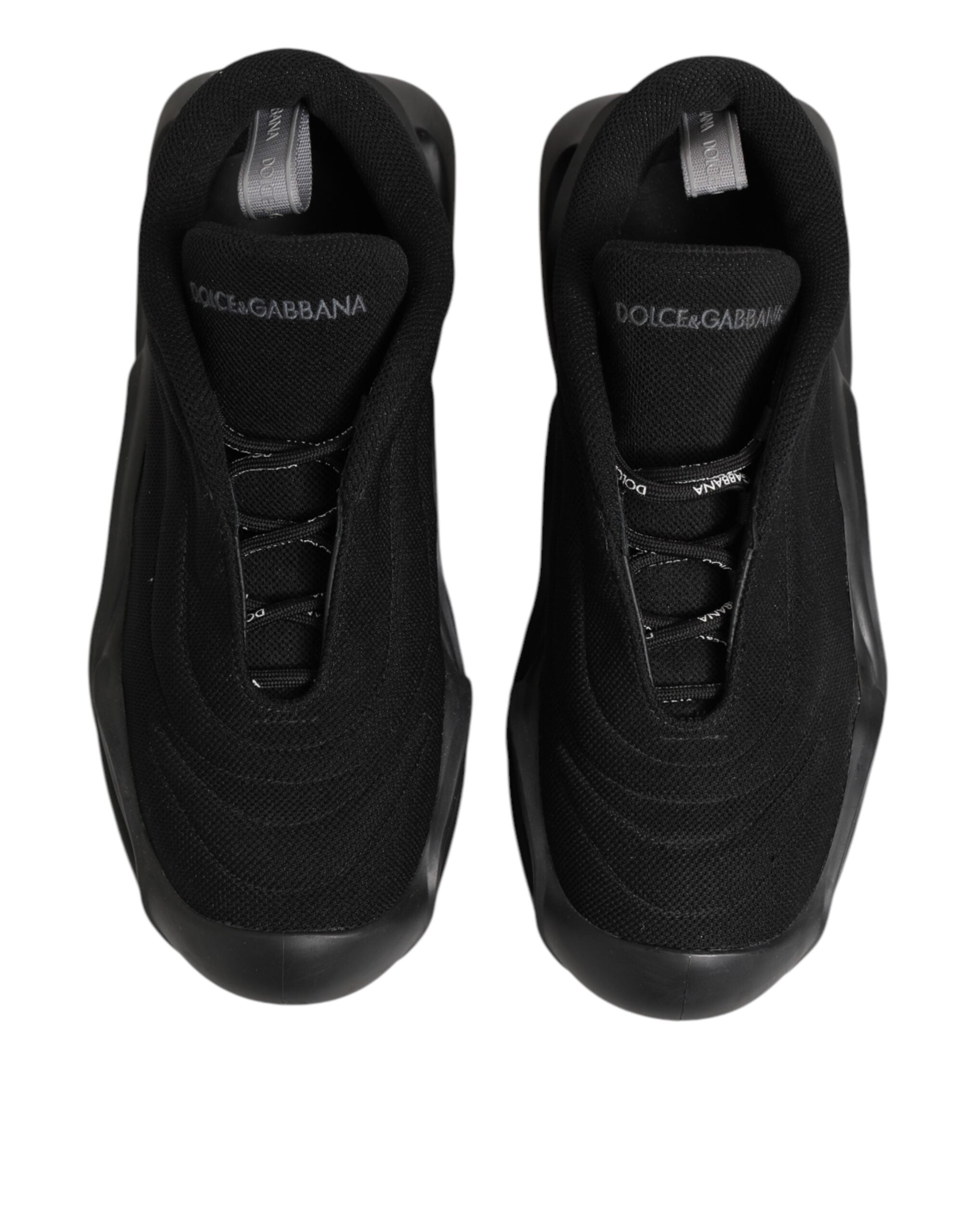 Dolce & Gabbana Black Lace Up Wave Low Top Men Sneaker Shoes - Luxe Nova