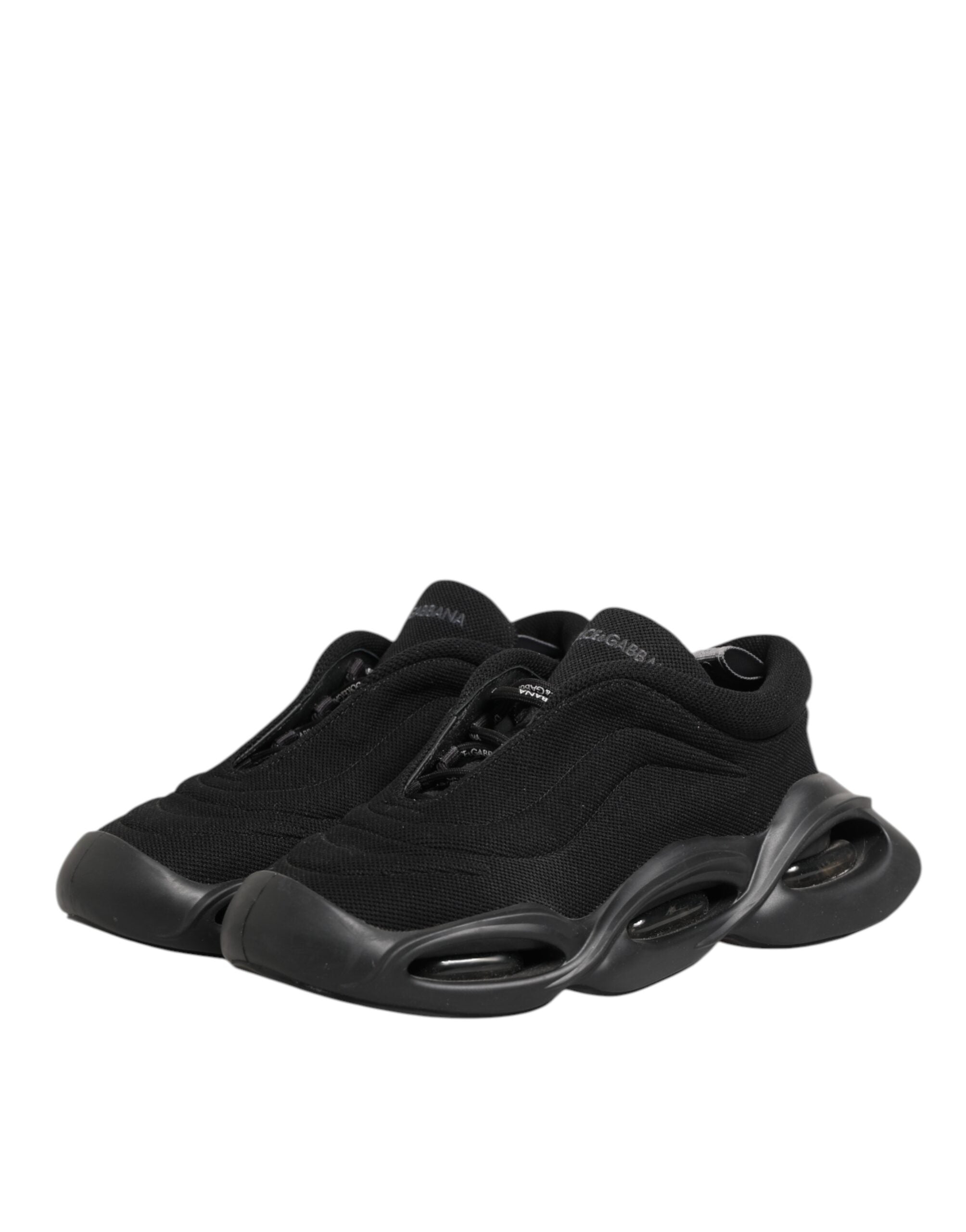 Dolce & Gabbana Black Lace Up Wave Low Top Men Sneaker Shoes - Luxe Nova