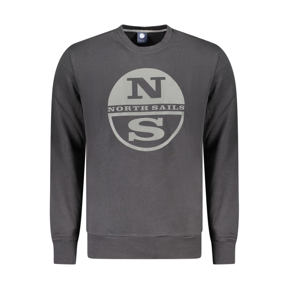 North Sails Black Cotton Men Sweatshirt - Luxe Nova