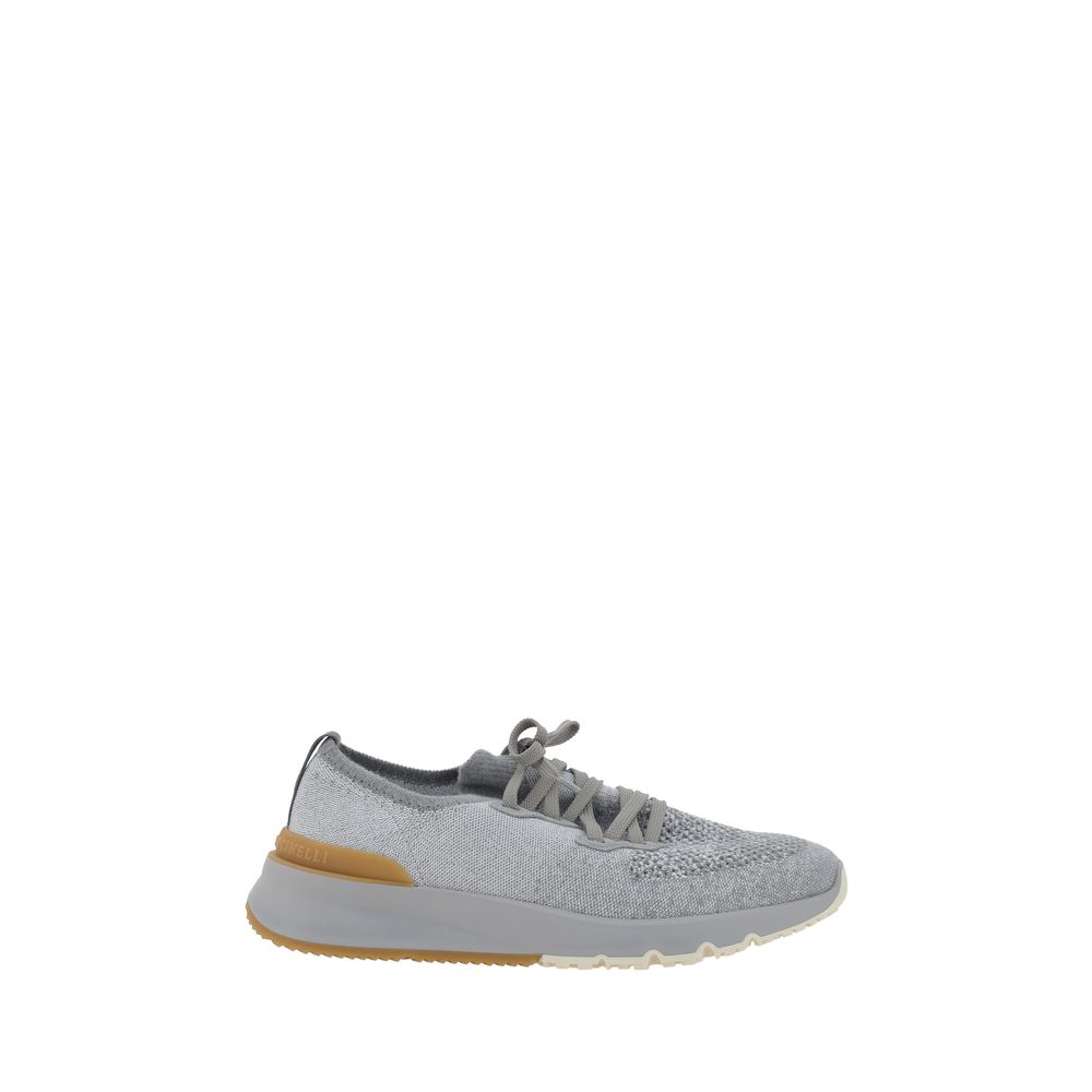 Brunello Cucinelli Gray Cotton Athletic Sneakers - Luxe Nova
