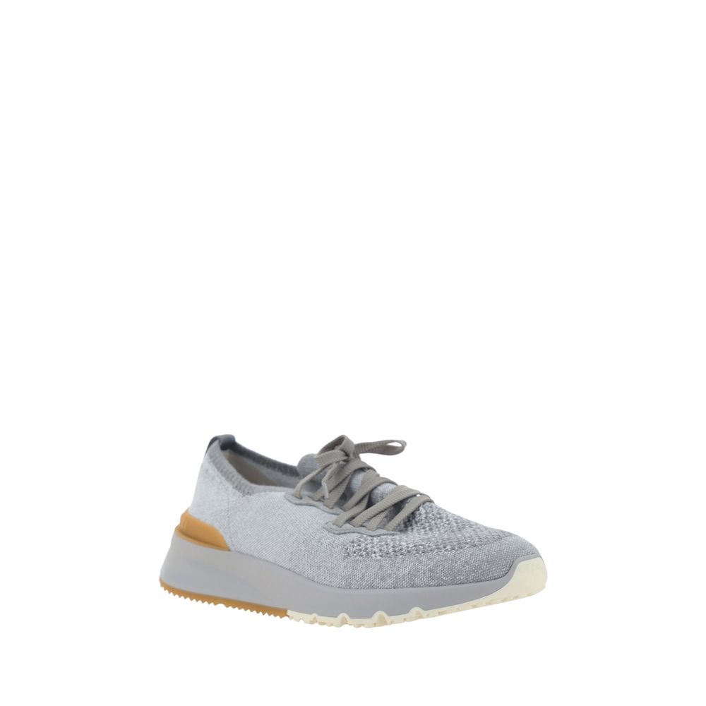 Brunello Cucinelli Gray Cotton Athletic Sneakers - Luxe Nova