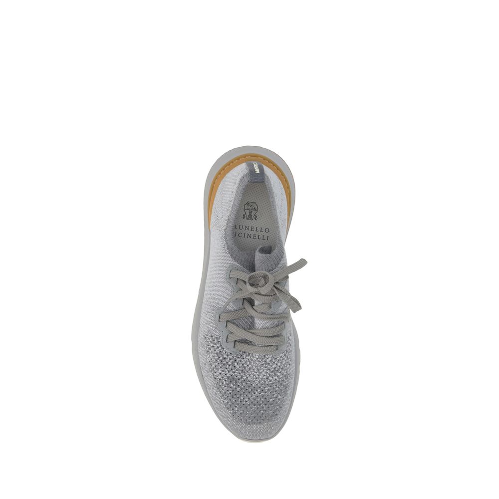 Brunello Cucinelli Gray Cotton Athletic Sneakers - Luxe Nova