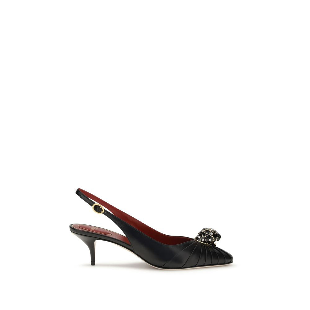 Valentino Garavani Black Leather Pumps - Luxe Nova