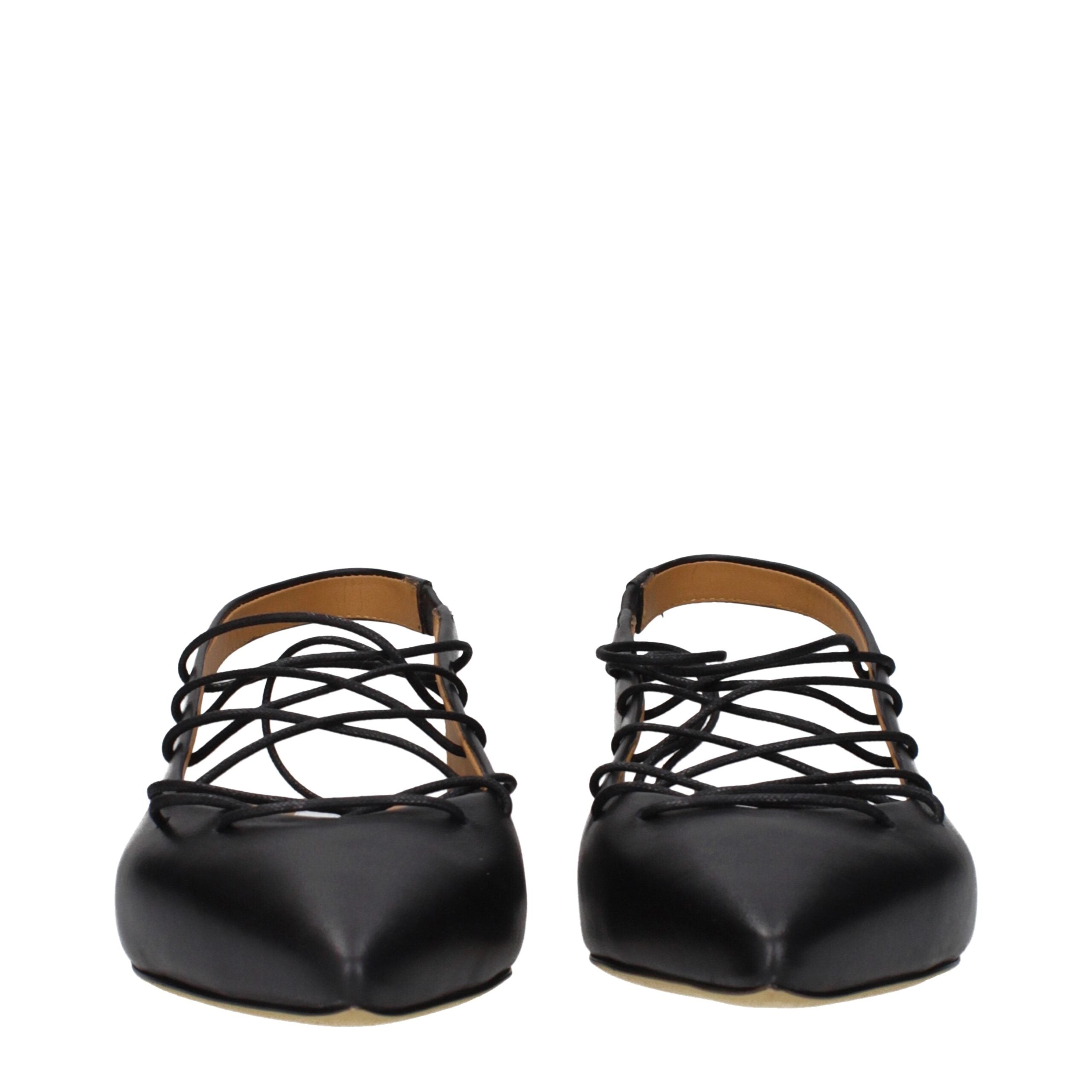 Moschino Black Leather Flats - Luxe Nova