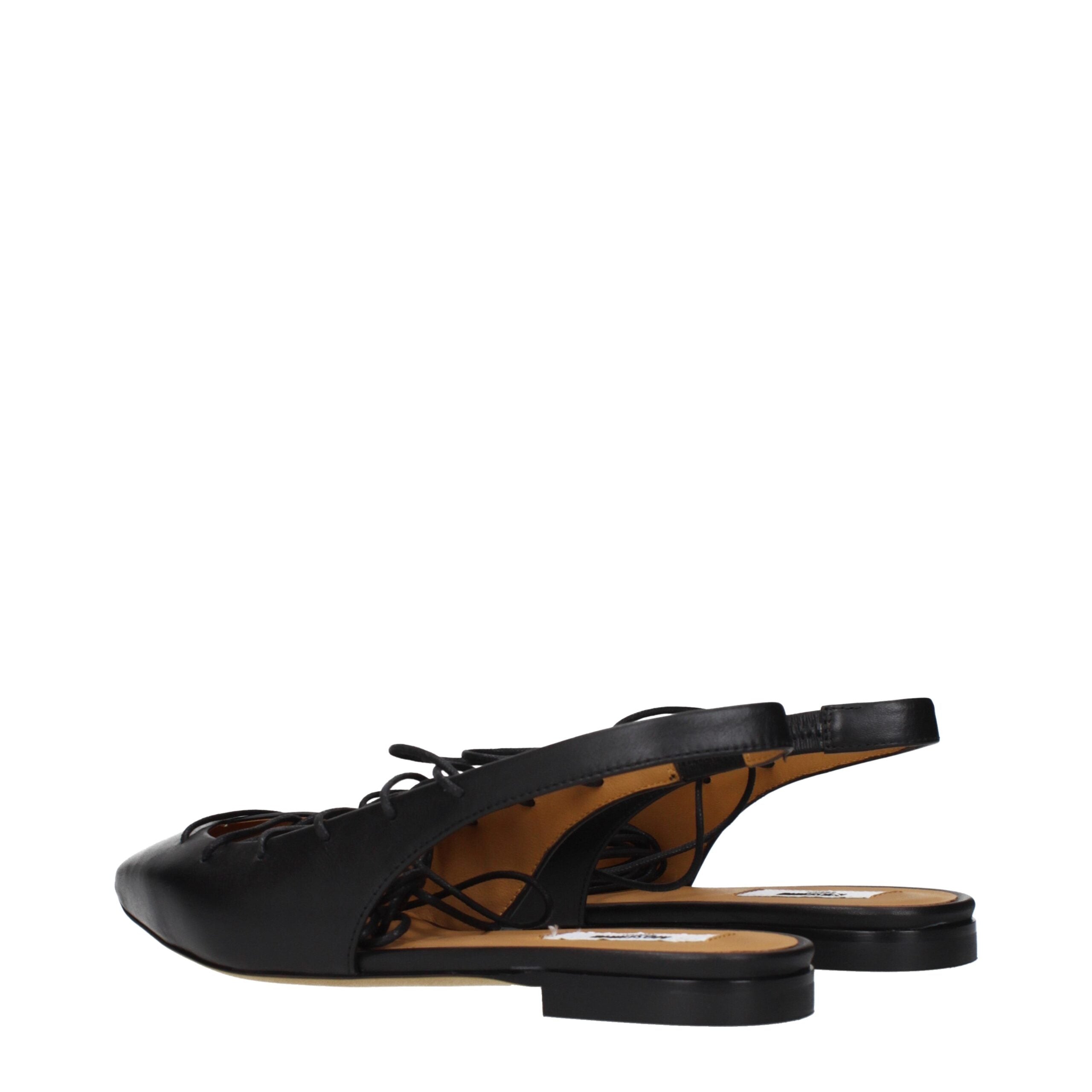 Moschino Black Leather Flats - Luxe Nova
