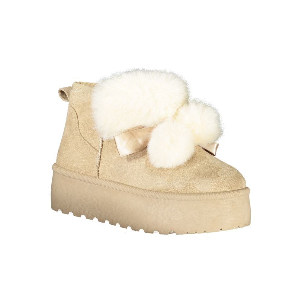 Laura Biagiotti Beige Polyester Women Ankle Boot