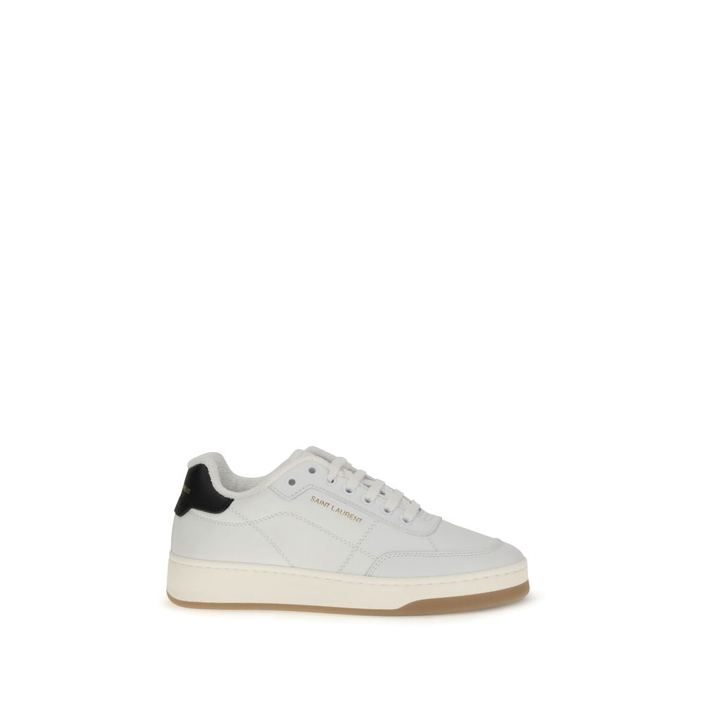 Saint Laurent White Calf Leather Bos Taurus Low Top Sneakers - Luxe Nova