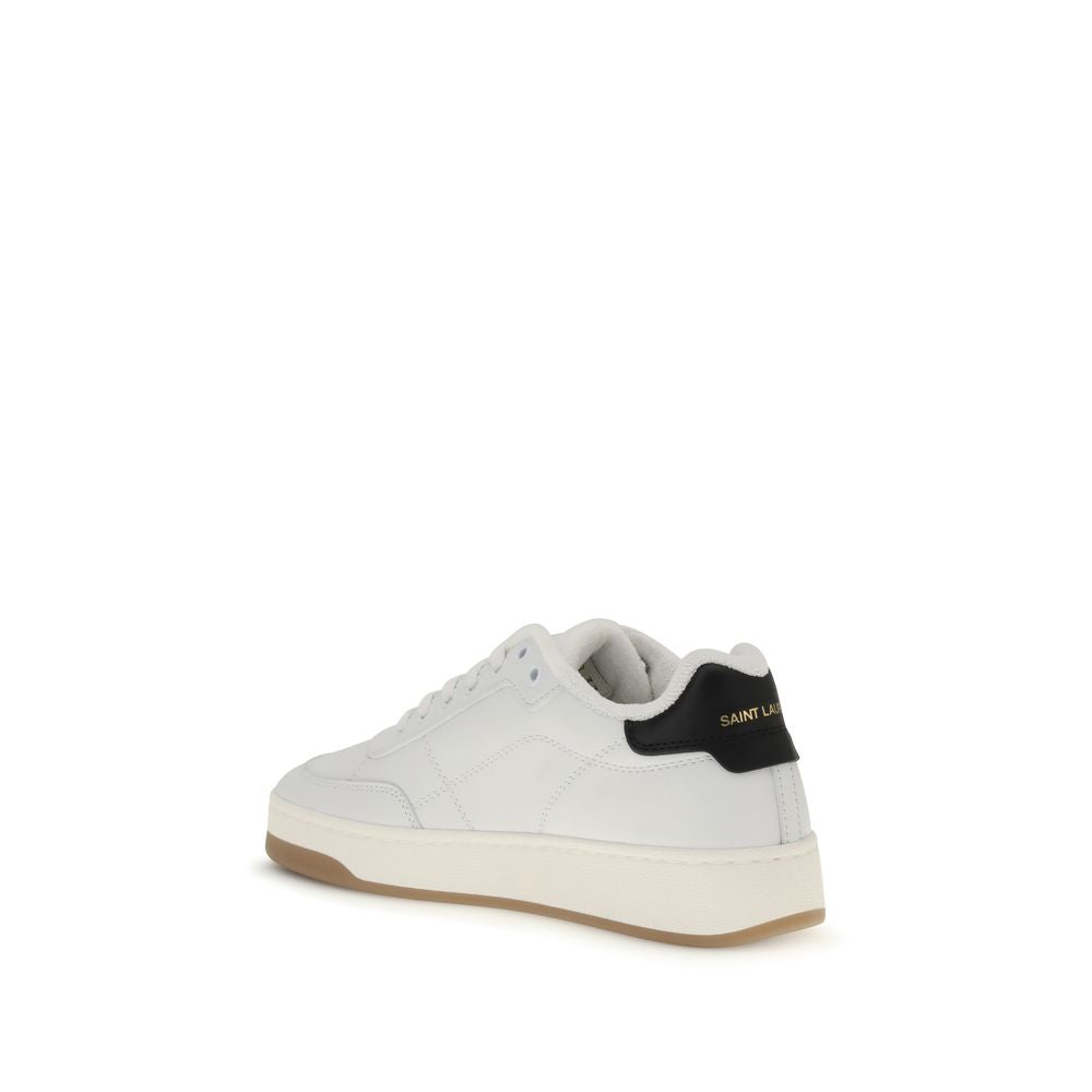 Saint Laurent White Calf Leather Bos Taurus Low Top Sneakers - Luxe Nova