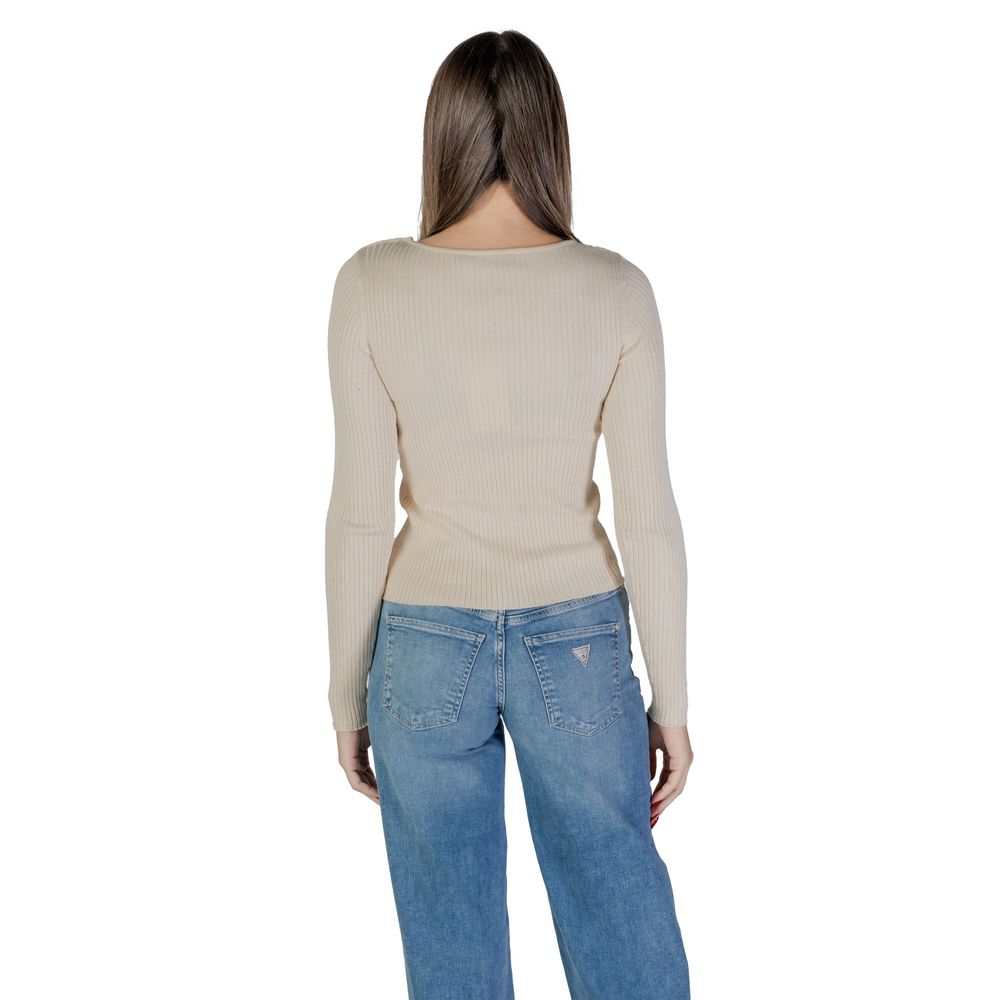 Vila Clothes Beige Viscose Sweatshirt - Luxe Nova