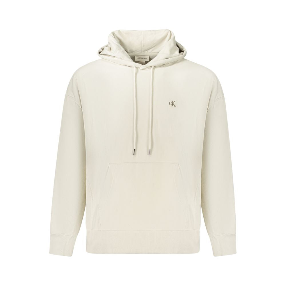 Calvin Klein Beige Cotton Men's Hoodie - Luxe Nova
