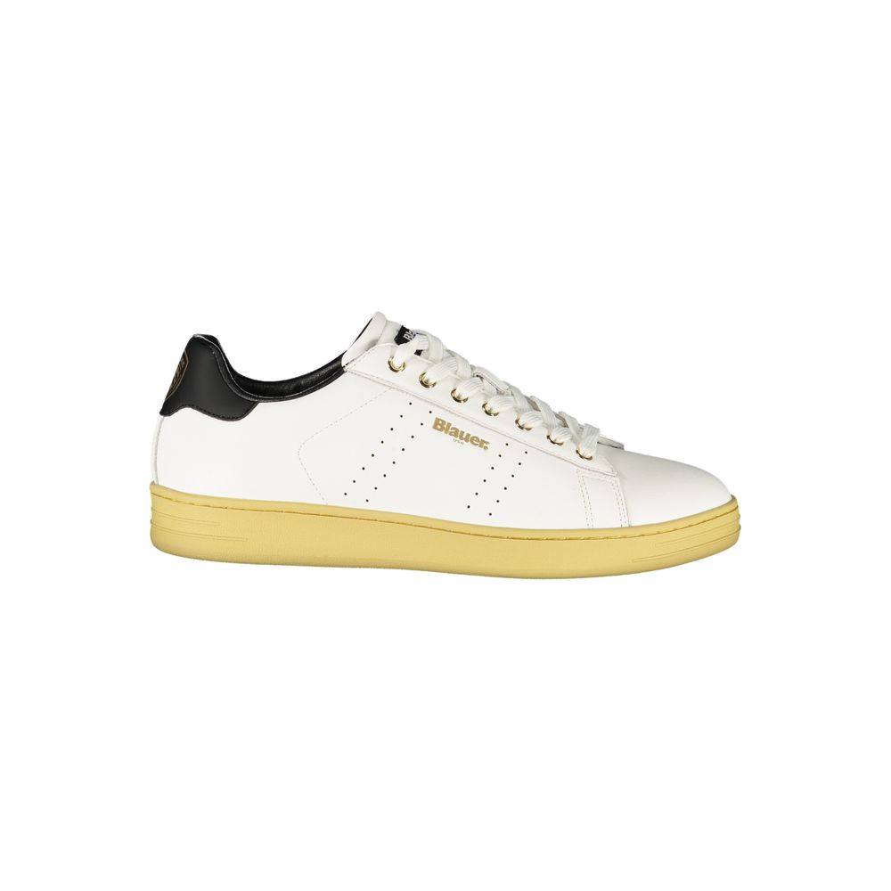 Blauer White Polyurethane Men Sneaker - Luxe Nova