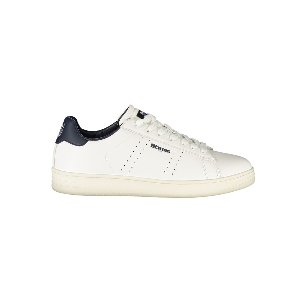 Blauer White Polyurethane Men's Sneaker - Luxe Nova