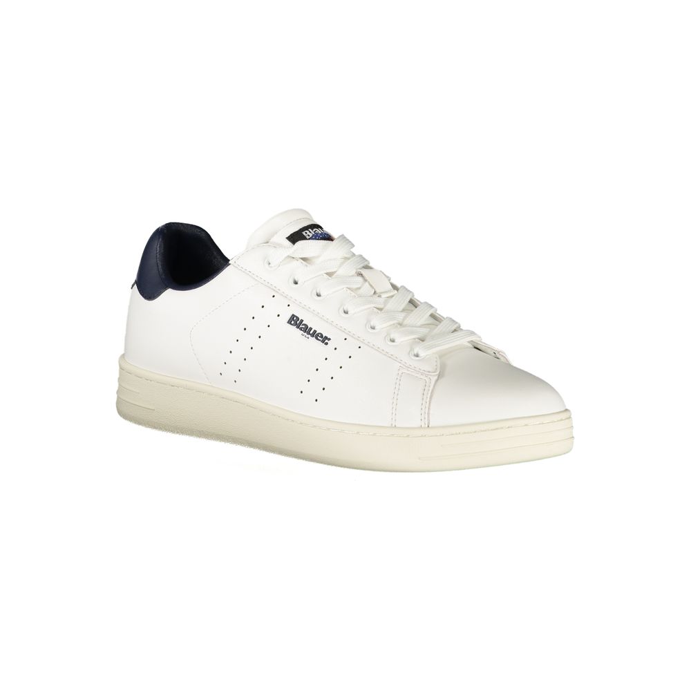 Blauer White Polyurethane Men's Sneaker - Luxe Nova