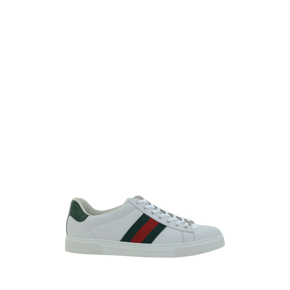 Gucci White Calf Leather Bos Taurus Low Top Sneakers - Luxe Nova